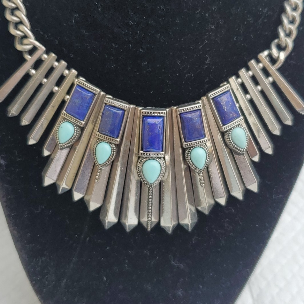 NEW WOMENS AZTEC NECKLACE SILVER SPRING SUMMER - Picture 6 of 14